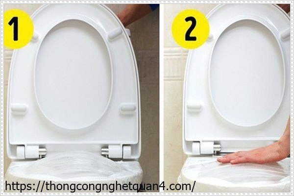 Th&ocirc;ng bồn cầu nhanh ch&oacute;ng bằng m&agrave;ng bọc thực phẩm