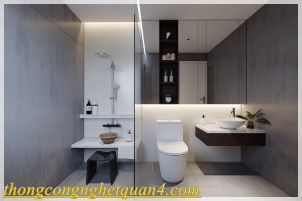 khu vực lắp đặt bồn cầu
