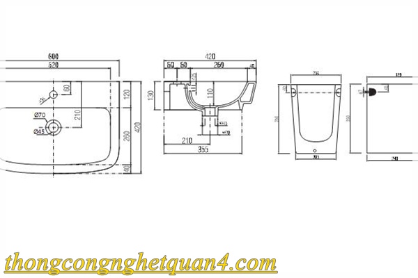 k&iacute;ch thước lavabo viglacera