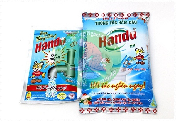 Thông bồn cầu bằng bột Hando